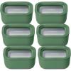 Caraway 6pc Glass Food Storage Set – 6.6 Cup Food Containers (6) – Ceramic Coated – Non Toxic, Non Stick with Lids – Microwave Safe – Perracotta(Sage)
