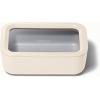 Caraway Glass Food Storage – 10 Cup Glass Container – Ceramic Coated Food Container – Non Stick Lunch Box with Lids – Dishwasher, Oven, & Microwave Safe – Square Shape – Mist(Cream)