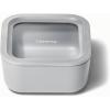 Caraway Glass Food Storage – 10 Cup Glass Container – Ceramic Coated Food Container – Non Stick Lunch Box with Lids – Dishwasher, Oven, & Microwave Safe – Square Shape – Mist(Gray)