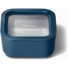Caraway Glass Food Storage – 10 Cup Glass Container – Ceramic Coated Food Container – Non Stick Lunch Box with Lids – Dishwasher, Oven, & Microwave Safe – Square Shape – Mist(Navy)