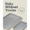 Caraway Non-Stick Ceramic Baking Sheet & Cooling Rack Bundle – Ceramic Coated – Non-Toxic, PTFE & PFOA Free – Large (18″x13″), Small (9”x13”), & Cooling Racks – Cream