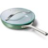 Caraway Nonstick Ceramic Mini Fry Pan With Glass Lid (1.05 qt, 8″) – Non Toxic, PTFE & PFOA Free – Oven Safe & Compatible with All Stovetops (Gas, Electric & Induction) – Cream(Sage)