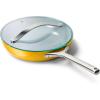 Caraway Nonstick Ceramic Mini Fry Pan With Glass Lid (1.05 qt, 8″) – Non Toxic, PTFE & PFOA Free – Oven Safe & Compatible with All Stovetops (Gas, Electric & Induction) – Cream(Marigold)