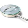 Caraway Nonstick Ceramic Mini Fry Pan With Glass Lid (1.05 qt, 8″) – Non Toxic, PTFE & PFOA Free – Oven Safe & Compatible with All Stovetops (Gas, Electric & Induction) – Cream(Cream)