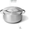 Caraway Stainless Steel Dutch Oven (6.5 Qt) – 5-Ply Stainless Steel – Oven Safe & Stovetop Agnostic – Non Toxic, PTFE & PFOA Free