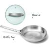 Caraway Stainless Steel Fry Pan With Glass Lid (8 IN) – 5-Ply Stainless Steel Pan – Oven Safe & Stovetop Agnostic – Non Toxic, PTFE & PFOA Free