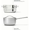Caraway Stainless Steel Sauce Pan (3 Qt) & Steamer – 5-Ply Stainless Steel – Oven Safe & Stovetop Agnostic – Non Toxic, PTFE & PFOA Free