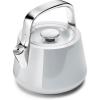 Caraway 2 Quart Whistling Tea Kettle – Durable Stainless Steel Tea Pot – Fast Boiling, Stovetop Agnostic – Non-Toxic, PTFE & PFOA Free – Includes Pot Holder – Cream(Gray)