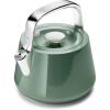 Caraway 2 Quart Whistling Tea Kettle – Durable Stainless Steel Tea Pot – Fast Boiling, Stovetop Agnostic – Non-Toxic, PTFE & PFOA Free – Includes Pot Holder – Cream(Sage)