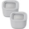 Caraway 6pc Glass Food Storage Set – 6.6 Cup Food Containers (6) – Ceramic Coated – Non Toxic, Non Stick with Lids – Microwave Safe – Perracotta(Gray)