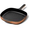Caraway Enameled Cast Iron Grill Pan – 10.5” Grill Pan for Stovetop Cooking – 3 Layer Enamel Coating – No Seasoning Required – Compatible With All Stovetops – Free From Forever Chemicals – Cream(Rust)