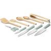 Caraway Kitchen Knife Set & Wooden Utensil Set – Made With Premium German Steel Blades & FSC-Certified Birch Wood – Non-Toxic Materials – Cream(Mist)