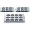 Caraway Nonstick Ceramic Muffin Pan Set – 2x 6 Cup & 1x 12 Cup – Non-Toxic, PTFE & PFOA Free – Aluminized Steel Core – For Baking Cupcakes, Muffins & More – Cream(Navy)