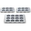 Caraway Nonstick Ceramic Muffin Pan Set – 2x 6 Cup & 1x 12 Cup – Non-Toxic, PTFE & PFOA Free – Aluminized Steel Core – For Baking Cupcakes, Muffins & More – Cream(Gray)