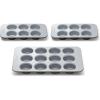 Caraway Nonstick Ceramic Muffin Pan Set – 2x 6 Cup & 1x 12 Cup – Non-Toxic, PTFE & PFOA Free – Aluminized Steel Core – For Baking Cupcakes, Muffins & More – Cream(Black)