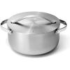 Caraway Stainless Steel Dutch Oven (6.5 Qt) – 5-Ply Stainless Steel – Oven Safe & Stovetop Agnostic – Non Toxic, PTFE & PFOA Free