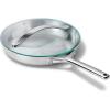Caraway Stainless Steel Fry Pan With Glass Lid (10.5 IN) – 5-Ply Stainless Steel Pan – Oven Safe & Stovetop Agnostic – Non Toxic, PTFE & PFOA Free