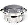 Caraway Steamer – Stainless Steel Steamer with Handles – Non Stick, Non Toxic Coating – Steam Veggies, Seafood, and More – Compatible With Our Dutch Oven or Sauce Pan – Small, 3qt – Gold(Stainless Steel)