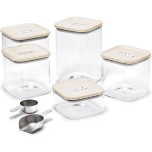 Caraway 13-Piece Glass Airtight Food Storage Containers with Lids – Non-Toxic, BPA-Free Kitchen Storage Containers – Stackable, Space-Saving Airtight Containers for Dry Goods and More – Sage(Cream)