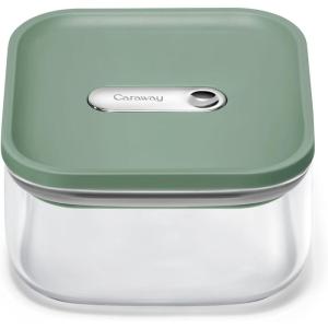 Caraway 2.5qt Glass Airtight Food Storage Container with Lid – Non-Toxic, BPA-Free Kitchen Storage Container – Stackable, Space-Saving Airtight Container for Dry Goods and More – Navy(Sage)