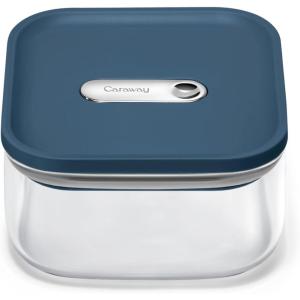 Caraway 2.5qt Glass Airtight Food Storage Container with Lid – Non-Toxic, BPA-Free Kitchen Storage Container – Stackable, Space-Saving Airtight Container for Dry Goods and More – Navy(Navy)