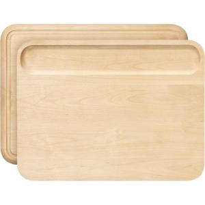 Caraway 4-Piece Double Sided Wood Cutting Board Set – Made From FSC-Certified Birch Wood – Mineral Oil & Wax Finish – 3 Sizes – Small, Medium, & Large – Storage Organizers Included(14″L x 10″W)