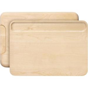 Caraway 4-Piece Double Sided Wood Cutting Board Set – Made From FSC-Certified Birch Wood – Mineral Oil & Wax Finish – 3 Sizes – Small, Medium, & Large – Storage Organizers Included(17″L x 12″W)