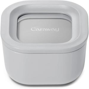 Caraway Glass Food Storage – 10 Cup Glass Container – Ceramic Coated Food Container – Non Stick Lunch Box with Lids – Dishwasher, Oven, & Microwave Safe – Square Shape – Mist(Gray)