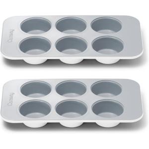 Caraway Non-Stick Ceramic 12-Cup Muffin Pan – Naturally Slick Ceramic Coating – Non-Toxic, PTFE & PFOA Free – Perfect for Cupcakes, Muffins, and More – Cream(White)