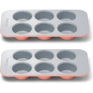 Caraway Non-Stick Ceramic 12-Cup Muffin Pan – Naturally Slick Ceramic Coating – Non-Toxic, PTFE & PFOA Free – Perfect for Cupcakes, Muffins, and More – Cream(Perracotta)