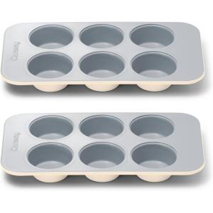 Caraway Non-Stick Ceramic 12-Cup Muffin Pan – Naturally Slick Ceramic Coating – Non-Toxic, PTFE & PFOA Free – Perfect for Cupcakes, Muffins, and More – Cream(Cream)