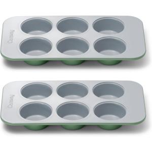 Caraway Non-Stick Ceramic 12-Cup Muffin Pan – Naturally Slick Ceramic Coating – Non-Toxic, PTFE & PFOA Free – Perfect for Cupcakes, Muffins, and More – Cream(Sage)