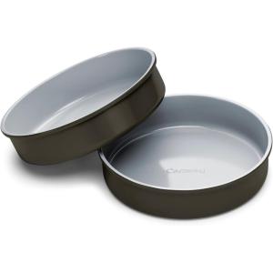 Caraway Non-Stick Ceramic 9” Circle Pan – Naturally Slick Ceramic Coating – Non-Toxic, PTFE & PFOA Free – Perfect for Birthday Cakes, Tartes, & More – Sage(Black)