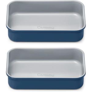 Caraway Non-Stick Ceramic 9”x13” Rectangle Pan – Naturally Slick Ceramic Coating – Non-Toxic, PTFE & PFOA Free – Perfect for Brownies, Lasagnas, and More – Gray(Navy)