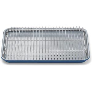 Caraway Non-Stick Ceramic Baking Sheet & Cooling Rack – Ceramic Coated – Non-Toxic, PTFE & PFOA Free – Perfect for Baking, Roasting, and More – Large (18″ x 13″) – Cream(Navy)
