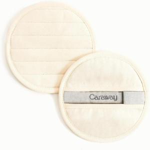 Caraway Pot Holders – 100% Organic Cotton Pot Holder – Double-Layer Stain Resistant Stitching – Resists High Heat & Low Cold Temperatures – Machine Washable – Cream(Cream)