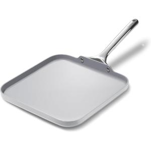 Caraway Square Griddle Pan – 11” Square Pan – Non-Stick Ceramic Coated – Non Toxic, PTFE & PFOA Free – Oven Safe & Compatible with All Stovetops – Marigold(Gray)