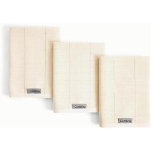 Caraway Tea Towels – Reusable Dish Towels – Made from 100% Organic Cotton – Highly Absorbent & Lint-Free – Perfect for Kitchen Cleanup or Table Setting – Extra Large Size – Cream(Cream)