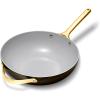 Caraway Non-Stick Stir Fry Pan – 12” Wok-Inspired Pan – Free From Forever Chemicals – High-Sloped Walls – Stainless Steel Handles – Cream(Black)