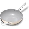 Caraway Non-Stick Stir Fry Pan – 12” Wok-Inspired Pan – Free From Forever Chemicals – High-Sloped Walls – Stainless Steel Handles – Cream(Cream)