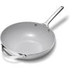 Caraway Non-Stick Stir Fry Pan – 12” Wok-Inspired Pan – Free From Forever Chemicals – High-Sloped Walls – Stainless Steel Handles – Cream(Gray)