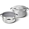 Caraway Stainless Steel Dutch Oven (6.5 Qt) & Steamer – 5-Ply Stainless Steel – Oven Safe & Stovetop Agnostic – Non Toxic, PTFE & PFOA Free