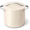 Caraway Stock Pot – 12 Qt Ceramic Coated With Lid – Free From Forever Chemicals – Large for Bigger Batches – Navy(Cream)
