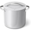 Caraway Stock Pot – 12 Qt Ceramic Coated With Lid – Free From Forever Chemicals – Large for Bigger Batches – Navy(Gray)