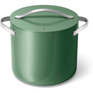 Caraway Stock Pot – 12 Qt Ceramic Coated With Lid – Free From Forever Chemicals – Large for Bigger Batches – Navy(Sage)