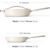 Caraway Fry Pan and Sauté Pan Duo – 10.5” Ceramic Frying Pan and 11.8” Deep Sauté Pan with Lid – Non Stick, Non Toxic, Oven Safe – Cream(Cream)
