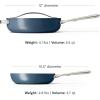 Caraway Fry Pan and Sauté Pan Duo – 10.5” Ceramic Frying Pan and 11.8” Deep Sauté Pan with Lid – Non Stick, Non Toxic, Oven Safe – Cream(Navy)