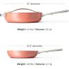 Caraway Fry Pan and Sauté Pan Duo – 10.5” Ceramic Frying Pan and 11.8” Deep Sauté Pan with Lid – Non Stick, Non Toxic, Oven Safe – Cream(Perracotta)