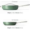 Caraway Fry Pan and Sauté Pan Duo – 10.5” Ceramic Frying Pan and 11.8” Deep Sauté Pan with Lid – Non Stick, Non Toxic, Oven Safe – Cream(Sage)