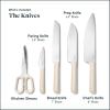Caraway Kitchen Prep & Cutting Board Set – Kitchen Knife Set & Wooden Utensil Set & 3 Wood Cutting Boards – Non-Toxic Materials – Includes Organizers – Cream(Cream)